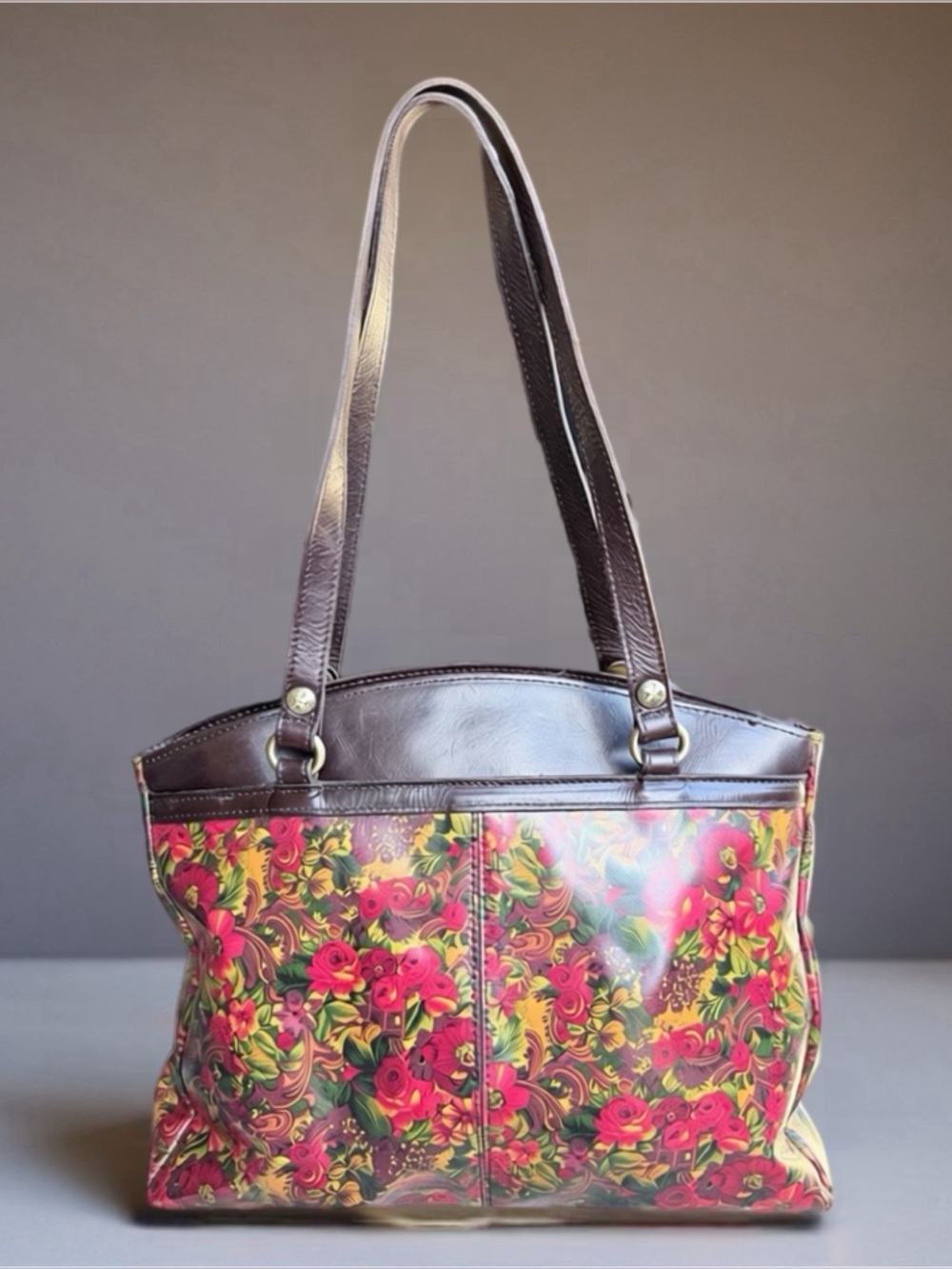 Patricia Nash Red Floral Leather Shoulder Bag - Picture 2 of 10